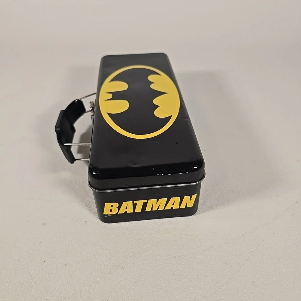 DC Comics Batman Black Tool Tin‎ Pencil/Pen Case with Handle Latch & Hinge